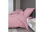 Bettwäsche JANINE "PIANO 0125 31, Seersucker 100% Baumwolle, uni, bügelfrei", rosa (kreiderosé), B/L: 200cm x 220cm, 1 Stk., 2 Stk., Soft-Seersucker, B/L: 80cm x 80cm & 80cm x 80cm, 3 Stk., Soft-Seersucker, Obermaterial: 100% Baumwolle, Bettwäsche, Bettwäsche, Markenreißverschluss, feinfädige Qualität, gekämmte Mako-Garne
