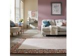 Teppich FLAIR RUGS "MYLA FLORAL FRAME", rot, B:120cm H:8mm L:170cm, Baumwolle, Wolle, Teppiche, Teppich, mit floralem Rahmen