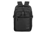 Laptoprucksack TRAVELITE "KICK OFF Reiserucksack", Gr. B/H/T: 25cm x 40cm x 20cm, schwarz, Polyester, unifarben, Basic, Rucksäcke Laptoprucksack