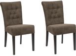 Esszimmerstuhl HOME AFFAIRE "Queen", braun (braun, wenge), B:46cm H:93cm T:64cm, Polyester, Stühle, Esszimmerstuhl, Polsterstuhl mit Knopfheftung, 2er, 4er oder 6er Set
