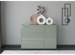 Sideboard "Reno", olivgrün matt lack, glas olivgrün glanz, B:137cm H:94cm T:42cm, Glas, Holzwerkstoff, SET ONE BY MUSTERRING, Sideboards, Sideboard, Mit Gleitern und in verschiedenen Farben erhältlich