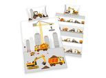 Babybettwäsche HERDING "Stadt Baustelle", grau (taupe), B/L: 100cm x 135cm, 1 Stk., 1 Stk., Renforcé, B/L: 60cm x 40cm, 2 Stk., Renforcé, Obermaterial: 100% Baumwolle, Bettwäsche, Babybettwäsche, mit Baufahrzeugen