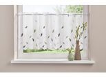 Scheibengardine OTTO HOME "Blätter" Gr. 5, grün (weiß, grün), B:120cm H:60cm, Voile, Polyester, Gardinen, Scheibengardine, mit Stickerei, Voile, Blätter