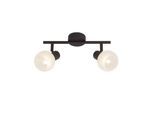 BRILLIANT Lampe Gabon Spotrohr 2flg braun/weiß-alabaster 2x D45, E14, 40W, geeignet für Tropfenlampen (nicht enthalten) Köpfe schwenkbar