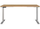 Schreibtisch GERMANIA "Jet", beige (grandson, eiche, nachbildung, silber, silber, grandson, eiche, nachbildung), B:160cm H:72cm T:80cm, Tische, Schreibtisch, moderne Farbvariationen, Breite 120/140/160/180 cm, Made in Germany