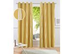 Vorhang OTTO HOME "Dimona Blackout" Gr. 4, gelb (safran), B:130cm H:245cm, Polyester, Polyester, Gardinen, Vorhang