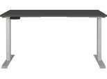 Schreibtisch GERMANIA "Jet", grau (graphit, silber, silber, graphit), B:140cm H:72cm T:80cm, Tische, Schreibtisch, moderne Farbvariationen, Breite 120/140/160/180 cm, Made in Germany