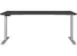Schreibtisch GERMANIA "Jet", grau (graphit, silber, silber, graphit), B:180cm H:72cm T:80cm, Tische, Schreibtisch, moderne Farbvariationen, Breite 120/140/160/180 cm, Made in Germany
