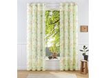 Gardine OTTO HOME "Waldtiere" Gr. 2, grün, B:140cm H:175cm, Voile, Polyester, Gardinen, Gardine, bedruckte Kindergardine, verschiedene Größen
