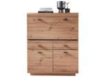Livetastic Sekretär, Graphit, Eiche Artisan, Holzwerkstoff, 2 Schublade(n) Schubladen, rechteckig, Sockel, 98x124x40 cm, Made in EU, Kabeldurchlass, klappbar, Arbeitszimmer, Schreibtische, Sekretäre
