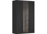 Drehtürenschrank RAUCH "Schrank Garderobe SKAT SHINE Breiten 151/201/251/301cm, Höhe 223/235cm", schwarz, B:151cm H:223cm T:63cm, Glas, Holzwerkstoff, Schränke, Drehtürenschrank, edle Schrankfront mittig hochwertige Glasrahmentüren MADE IN GERMANY