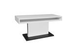 Mid.you , Schwarz, Weiß , Metall, Holzwerkstoff , rechteckig , 58-77x60x110 cm , DIN EN ISO 9001 , höhenverstellbar, offenes Fach , Wohnzimmer, Wohnzimmertische, Couchtische, Couchtische Metall