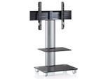 TV-Rack Tosal ca. 60x100 cm Schwarz/Silber