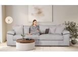 Big-Sofa HOME AFFAIRE "Soft&Cosy XL, B: 246 cm - OTTO. Verlässliche Qualität.", grau (hellgrau), B:246cm T:123cm, 100% Polyester, Sofas, Big-Sofa, Mega-Sofa, Cord oder Chenille-Struktur, mit Federkern & 4 Zierkissen
