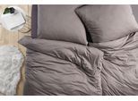 Bettwäsche ESTELLA "TAKOMA", grau (taupe), B/L: 155cm x 200cm, 1 Stk., 1 Stk., Mako-Interlock-Jersey, B/L: 80cm x 80cm, 2 Stk., Mako-Interlock-Jersey, Obermaterial: 100% Baumwolle, Bettwäsche, Bettwäsche, ABSOLUT BÜGELFREI