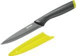 Universalküchenmesser TEFAL "Fresh Kitchen", grau, gelb, Klingenlänge 12cm, Edelstahl, Kunststoff, Kochmesser, Universalküchenmesser, 12 cm, Klingen aus rostfreiem Stahl, Titan-Versiegelung, Klingenschutz