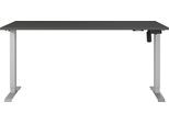 Schreibtisch GERMANIA "Boras", grau (graphit, silber, silber, graphit), B:160cm H:120cm T:80cm, Tische, Schreibtisch, Breite 120/140/160 cm, Metallgestell in vers. Farben, Made in Germany