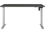Schreibtisch GERMANIA "Boras", grau (graphit, silber, silber, graphit), B:140cm H:120cm T:80cm, Tische, Schreibtisch, Breite 120/140/160 cm, Metallgestell in vers. Farben, Made in Germany