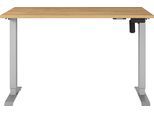 Schreibtisch GERMANIA "Boras", silber (grandson, eiche, nachbildung, silber, silber, grandson, eiche, nachbildung), B:120cm H:120cm T:80cm, Tische, Schreibtisch, Breite 120/140/160 cm, Metallgestell in vers. Farben, Made in Germany