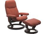 Fußhocker STRESSLESS "Consul", braun (henna), B:54cm H:38cm T:39cm, Hocker, Fußhocker, mit Classic Base, Gestell Wenge