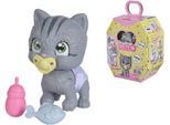 Spielfigur SIMBA "Pamper Petz Katze", grau, Spielfiguren, KinderH:15cm, Spielfigur, mit Trink- und Nässfunktion, H:15cm