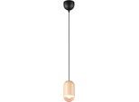 REALITY LEUCHTEN Pendelleuchte "NARA, Hängelampe inkl. Leuchtmittel 1x E27 806 Lumen 2700K warmweiß", beige (holzfarben, schwarz), 1, Ø 10,5cm H: 150cm, 2 Stk., Leuchten, Hängeleuchte in schlichtem Design Ø 11cm, Leuchtmittel wechselbar, Pendelleuchte