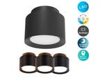 NÄVE LED Deckenleuchte "Trimes", schwarz, 1, Ø 14cm H: 10cm, 1 Stk., Leuchten, rund, dimmbar, CCT per Schiebeschalter, Nachtlicht, Backlight, Memory, LED Deckenleuchte