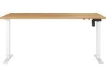 Schreibtisch GERMANIA "Boras", weiß (navarra, eiche, nachbildung, weiß, weiß, navarra, eiche, nachbildung), B:160cm H:120cm T:80cm, Tische, Schreibtisch, Breite 120/140/160 cm, Metallgestell in vers. Farben, Made in Germany