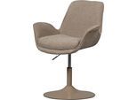 Esszimmerstuhl WOOOD "Marten aus Webstoff mit höhenverstellbarem Metallgestell H 90 cm", beige (natur, natur, natur), B:70cm H:90cm T:66cm, Polyester, Stühle, Esszimmerstuhl, Mit bequemen Armlehnen, weiche Nova-Gewebe-Oberfläche