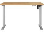Schreibtisch GERMANIA "Boras", silber (navarra, eiche, nachbildung, silber, silber, navarra, eiche, nachbildung), B:120cm H:120cm T:80cm, Tische, Schreibtisch, Breite 120/140/160 cm, Metallgestell in vers. Farben, Made in Germany