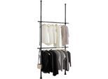 Teleskopregal WENKO "Modell Herkules Basic", schwarz (stangen: schwarz, kunststoffteile: schwarz, anti, rutsch teile der kunststoffteile: schwarz), T:11cm, ABS-Kunststoff, Polypropylen, Stahl, Regale, Teleskopregal, Kleiderstangen zum Klemmen ohne Bohren, verstellbar in Höhe & Breite, Topseller