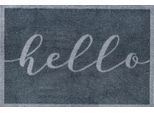 Teppich "Scriptello", grau (dunkelgrau), B:50cm H:9mm L:72cm, Baumwolle, Viskose, WASH+DRY BY KLEEN-TEX, Teppiche, Teppich
