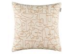 Dekokissen MUSTERRING "Silhouet", beige (natur), B:45cm L:45cm, Obermaterial: 42% Polyacryl, 31% Baumwolle, 22% Polyester, 5% Leinen, Dekokissen_Sitzkissen_Kissenhüllen, mit Leinenanteil