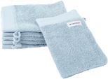 Waschhandschuh TOM TAILOR HOME "Waschhandschuh COLOR BATH", blau (sky blau), B:16cm L:21cm, Frottier, Frottier, Handtücher