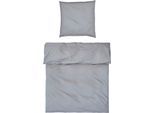 Bettwäsche MÖVE "Möve Luxury Bettwäsche Set", grau, B/L: 200cm x 200cm, Satin, B/L: 80cm x 80cm, 2 Stk., Satin, Obermaterial: 100% Baumwolle, Bettwäsche, Bettwäsche, mit elegantem Zierstick