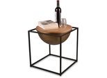 Beistelltisch MIRRORS AND MORE "Celli", braun (holzfarbig, schwarz, holzfarbig), B:42,5cm H:47,5cm T:42,5cm, Tische, Beistelltisch, Kombination aus Holz und Metall