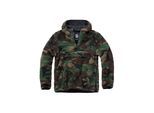 Anorak BRANDIT "Brandit Herren Teddyfleece Worker Pullover", Herren, Gr. S, woodland, 100% Polyester, unifarben, normal, ohne Ausschnitt, Jacken