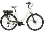 E-Bike KROSS "E-Citybike Sentio Hybrid 3.0 28 Zoll beige - Shimano Mittelmotor" Gr. 56, weiß (beige, schwarz), Elektrofahrräder, Damen, 56cm, 28 Zoll (71,12cm), E-Bike, SHIMANO 36 V/250 W, Mittelmotor DU-E500