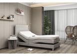 Boxbett, grau, B:118cm L:211cm, Bezug Bett: Microvelours (100% Polyester);Kaltschaummatraze: 100% Polyester, abnehmbar und waschbar bis 60C;Taschenfederkern: 80% Baumwolle, 20% Polyester, abnehmbar und waschbar bis 60C, WESTFALIA SCHLAFKOMFORT, Komplettbetten, Boxbett, mit Motor und LED-Beleuchtung
