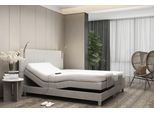 Boxbett, grau, B:218cm L:211cm, Bezug Bett: Microvelours (100% Polyester);Kaltschaummatraze: 100% Polyester, abnehmbar und waschbar bis 60C;Taschenfederkern: 80% Baumwolle, 20% Polyester, abnehmbar und waschbar bis 60C, WESTFALIA SCHLAFKOMFORT, Komplettbetten, Boxbett, mit Motor und LED-Beleuchtung