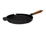 Grillpfanne RONNEBY BRUK "Maestro, Pfanne, Ø 25 cm, mit Holzgriff", schwarz, mit buchenholzgriff, B:25cm H:7,5cm L:51cm, Pfannen
