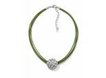 Kette mit Anhänger "Crystal", Damen, Gr. onesize, Metall, grün, COLLEZIONE ALESSANDRO, Basic, Halsketten, mit Glassteinen