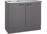 Spülenschrank OPTIFIT "OPTImulti", anthrazit matt, anthrazit matt, B:100cm H:88,2cm T:50cm, Holzwerkstoff, Schränke, Spülenschrank, Breite 100 cm, Tiefe 50 cm, mit Spülenauflage