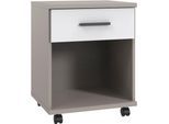 Rollcontainer WIMEX "Bahamas, Rollwagen auf Kunststoffrollen, inkl. Schublade", saharagrau, absetzung weiß, B:46cm H:58cm T:40cm, Holzwerkstoff, Rollwagen, Rollcontainer