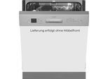 EXQUISIT teilintegrierbarer Geschirrspüler "EGSP6312-EB-030E inox", Energieeffizienz: E, silber, B:59,8cm H:81,5cm T:57cm, Geschirrspüler, 12 Maßgedecke & flüsterleise 49 dB – stark und angenehm ruhig, teilintegrierbarer Geschirrspüler