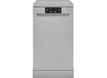 EXQUISIT Standgeschirrspüler "GSP9109-451D silber", Energieeffizienz: D, silber, B:44,8cm H:84,5cm T:59cm, Geschirrspüler, 9 Maßgedecke, 4 Programme, LED, Besteckkorb, Standgeschirrspüler