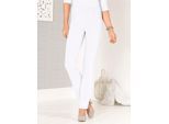 Stretch-Hose CLASSIC BASICS, Damen, Gr. 24, Kurzgrößen, weiß, 91% Polyester, 6% Viskose, 3% Elasthan, unifarben, lang, Hosen