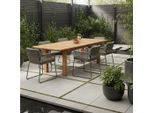 Gardenson Gartentisch, Natur, Holz, Eukalyptusholz, Hartholz, rechteckig, eckig, 100x75x180-260 cm, ausziehbar, Holzmöbel, Holztische, Gartentische Holz