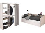 Jugendzimmer-Set PARISOT "Parisot Sleep 11", weiß, ohne Matratze, B/H: 90cm x 200cm, Schlafzimmermöbel-Sets, Rückwand am Bett drehbar - Weiss oder Eiche