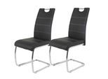 Schwingstuhl-Set Flora 2er-Set ca. 43x98 cm Lederlook Schwarz